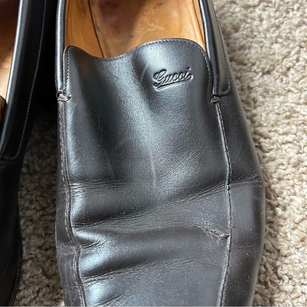 M Vintage Gucci Dark Brown Genuine Leather Goodyear Loafers Size 9.5 |F20 - Picture 4 of 16